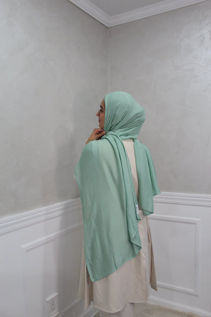 Bamboo Woven Modal Hijab Set ~ Mint