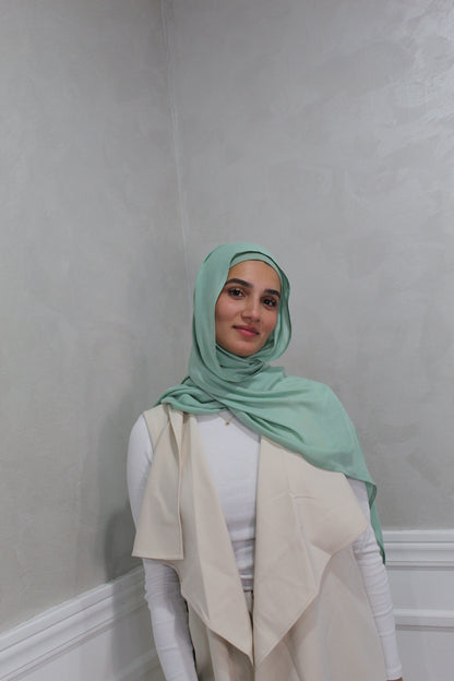 Bamboo Woven Modal Hijab Set ~ Mint